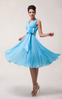 Голубое платье на выпускной CL6015
