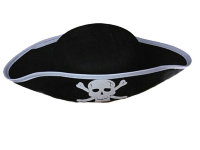 Шляпа пирата взрослая с белым кантом