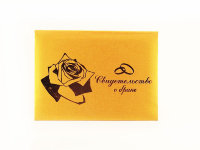 Обложка для свидетельства А5 роза, цвет золото