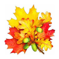 Осенние листья с желудями А2-113-38, 34*34см