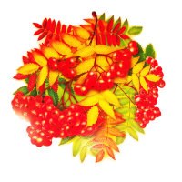 7-64-004 Украшения на 1 сентября - листья и ягоды Рябина на скотче