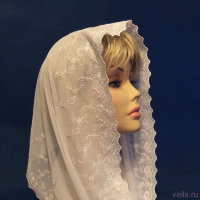 Белый шарф снуд для венчания или крещения