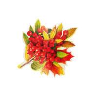 Украшения на 1 сентября, рябиновые листья и ягоды на скотче, А-113-446