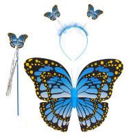 Набор Бабочка синяя: крылья, ободок, палочка